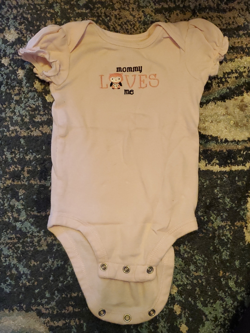 Carter's Light Pink "Mommy Loves Me" Puff Sleeve Bodysuit